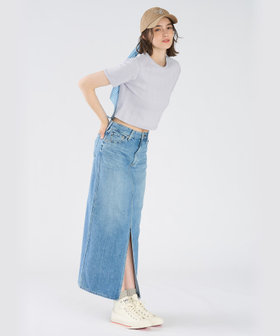 To b. by agnès b. アイレット コットン ジャージー コンパクト 半袖 Tシャツ ブルー