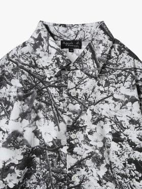 HOMME メンズ 【by R 限定品】agnes b. フォトプリント コットン 長袖 シャツ "Thomas" マルチ