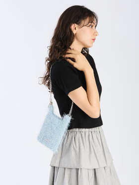 To b. by agnès b. 【Outlet】フラッフィー ミニ ポシェット ブルー