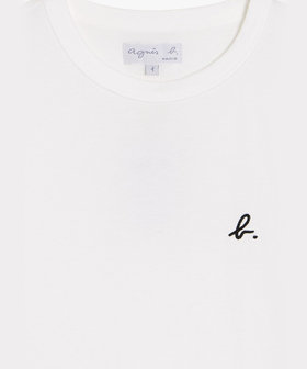 FEMME ウィメンズ "b" ロゴ 刺繍 コットン 半袖 Tシャツ "b. style" ホワイト