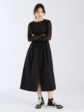 To b. by agnès b. 【Outlet】コットンタイプライタードレス ブラック