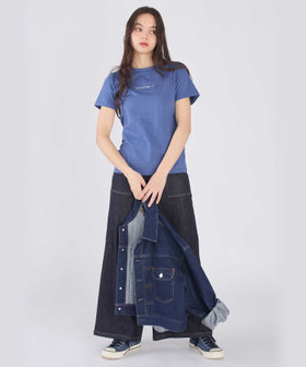 To b. by agnès b. ミニロゴ コットン 半袖 Tシャツ ブルー