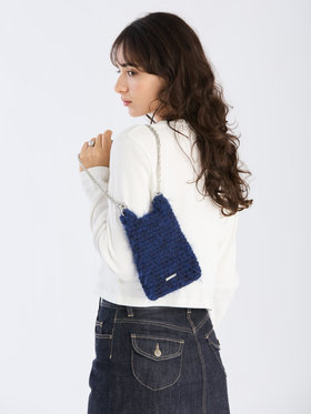 To b. by agnès b. 【Outlet】フラッフィー ミニ ポシェット ネイビー