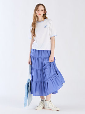 To b. by agnès b. 【Outlet】フォーティアードスカート ブルー