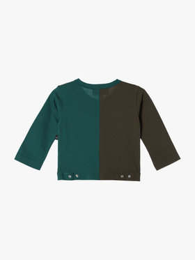 ENFANT ベビー 【Outlet】ベビー バイカラー コットン 長袖 カーディガンプレッション グリーン