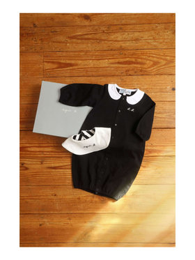 ENFANT ベビー WEB限定 ベビーギフトボックス スタイ・2wayオール 2点セット ホワイト×ブラック