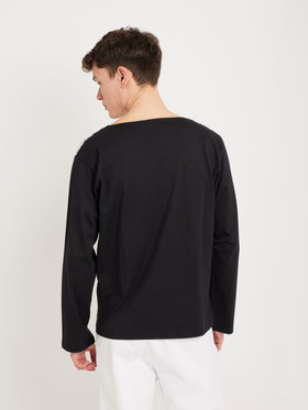 HOMME メンズ フォトプリント コットン 長袖 Tシャツ ”La plage” マルチ