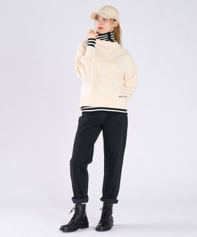 To b. by agnès b. WEBスペシャル ロゴ コットン ボリュームスリーブ スウェットプルオーバー ホワイト