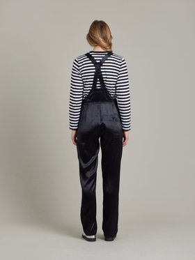 FEMME ウィメンズ サテン サロペット "Rue du Jour" ブラック