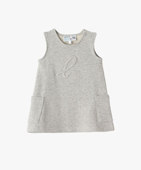 ENFANT ベビー ベビー "b." ロゴ コットン ノースリーブ ワンピース グレー