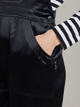 FEMME ウィメンズ サテン サロペット "Rue du Jour" ブラック