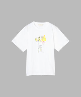 To b. by agnès b. Tiger T オーガニックコットン 半袖 アーティストTシャツ ホワイト