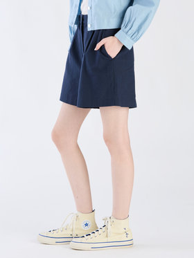 To b. by agnès b. 【Outlet】リネンコットンキャンバスショートパンツ ネイビー