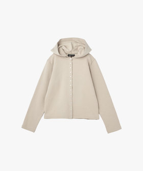 FEMME ウィメンズ オーガニックコットン メルトン 長袖 カーディガンプレッション "Capuche" ベージュ