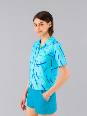 FEMME ウィメンズ JIB9 CHEMISE 開襟ブラウス ブルー系その他