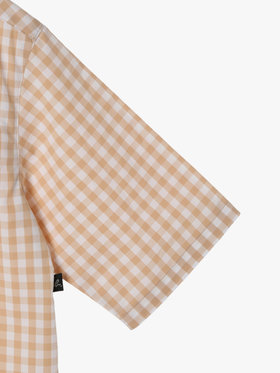 ENFANT ユニセックス キッズ ギンガムチェック コットン 半袖 シャツ ブラウン系その他