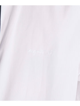 HOMME メンズ メンズ ロゴ 刺繍 半袖 シャツ ”Andy” ホワイト