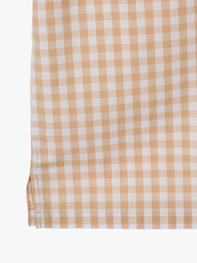 ENFANT ユニセックス キッズ ギンガムチェック コットン 半袖 シャツ ブラウン系その他