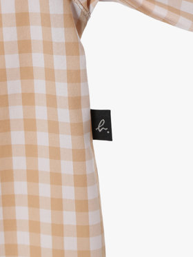 ENFANT ユニセックス キッズ ギンガムチェック コットン 半袖 シャツ ブラウン系その他