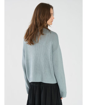 To b. by agnès b. フラワーモチーフ ニットプルオーバー ブルー