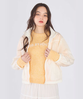 To b. by agnès b. シアー ナイロン パフィー ブルゾン ホワイト