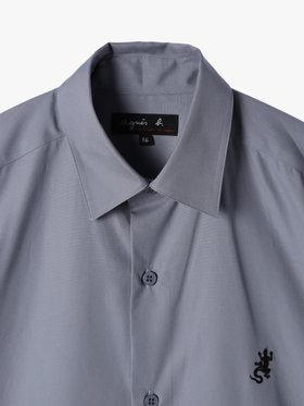 HOMME メンズ メンズ アイコニック 刺繍 半袖 シャツ ”Andy” グレー