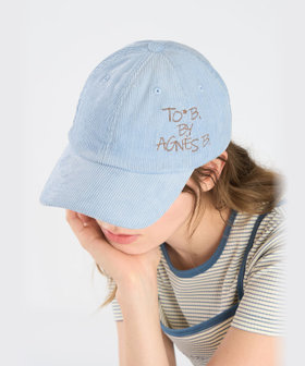 To b. by agnès b. コーデュロイ ロゴ キャップ ブルー