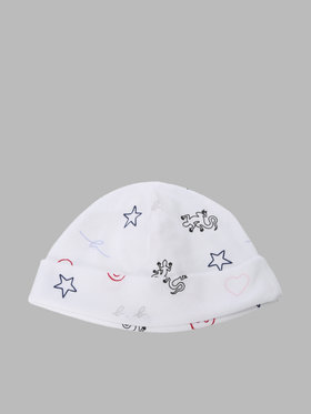 ENFANT ベビー ベビー コットン 長袖ボディ・スタイ・帽子 3点セット ホワイト