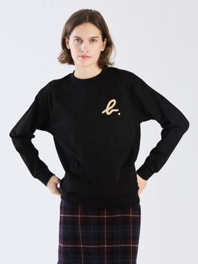 FEMME ウィメンズ ”b.”ロゴ コットン 長袖 スウェット ブラック