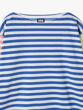 FEMME ウィメンズ 【Outlet】agnes b. x HELLY HANSEN ロングスリーブマリンボーダーティー（ユニセックス） ブルー系その他
