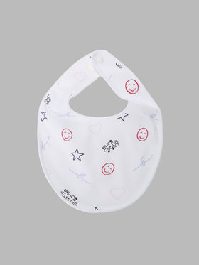 ENFANT ベビー ベビー コットン 長袖ボディ・スタイ・帽子 3点セット ホワイト