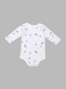 ENFANT ベビー ベビー コットン 長袖ボディ・スタイ・帽子 3点セット ホワイト