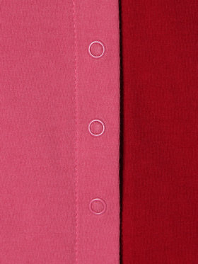 ENFANT ベビー ベビー バイカラー "b."ロゴ コットン 長袖 カーディガンプレッション レッド