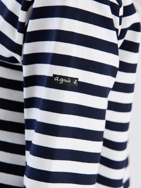 FEMME ウィメンズ 細ボーダー コットン 長袖 Tシャツ "Biotop" オレンジ系その他