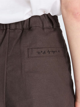 To b. by agnès b. 【Outlet】リネンコットンキャンバスショートパンツ グレー×ブラック