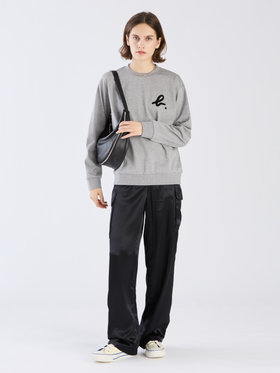 FEMME ウィメンズ ”b.”ロゴ コットン 長袖 スウェット グレー