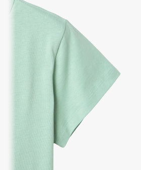 FEMME ウィメンズ "b."ロゴ 刺繍 コットン 半袖 Tシャツ "Brando" グリーン系その他