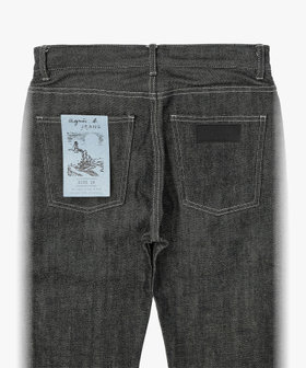 HOMME メンズ メンズ セルビッジデニムパンツ "#1 Slim" ブラック