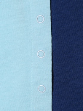 ENFANT ベビー ベビー バイカラー "b."ロゴ コットン 長袖 カーディガンプレッション ブルー