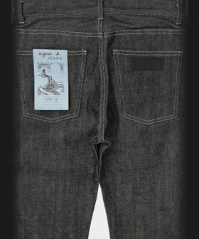 HOMME メンズ メンズ セルビッジデニムパンツ "#1 Slim" ブラック