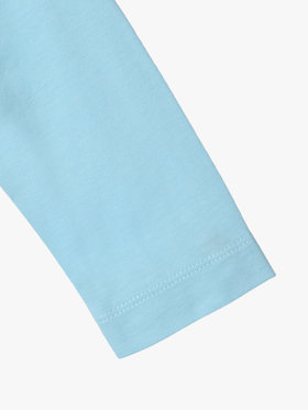 ENFANT ベビー ベビー バイカラー "b."ロゴ コットン 長袖 カーディガンプレッション ブルー