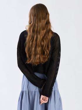 To b. by agnès b. 【Outlet】メッシュニットカーディガン ホワイト×ブラック