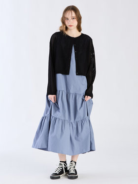 To b. by agnès b. 【Outlet】メッシュニットカーディガン ホワイト×ブラック