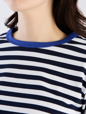 FEMME ウィメンズ 細ボーダー コットン 長袖 Tシャツ ”Biotop” ブルー系その他