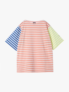 FEMME ウィメンズ 【Outlet】agnes b. x HELLY HANSEN ショートスリーブマリンボーダーティー（ユニセックス） オレンジ系その他