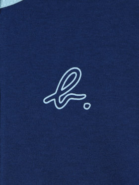 ENFANT ベビー ベビー バイカラー "b."ロゴ コットン 長袖 カーディガンプレッション ブルー