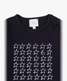 ENFANT ベビー ベビー "b." ロゴ コットン 長袖 Tシャツ "Etoile" ブラック