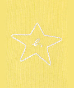 ENFANT ユニセックス キッズ "b." ロゴ スター コットン 半袖 Tシャツ "Domi" イエロー