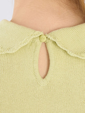 To b. by agnès b. フラワー 刺繍 コットン ニット プルオーバー グリーン