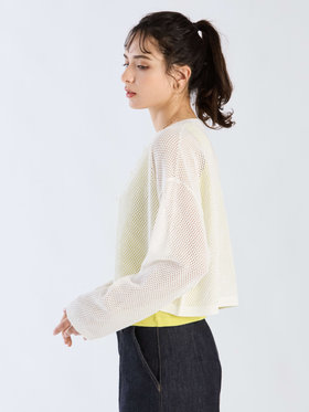 To b. by agnès b. 【Outlet】メッシュニットカーディガン ホワイト